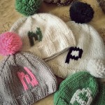 Knitted Monogrammed Pompom Hats