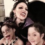 Creepy creatures at Halloween - Katherine Heigl and daughters