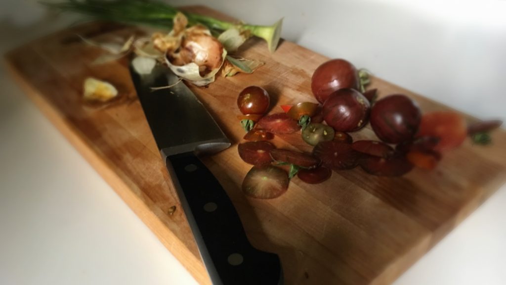Ingredients on a chopping board