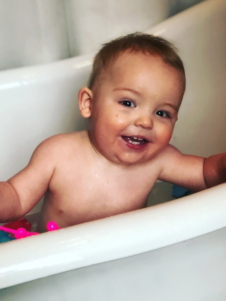 Joshua Jr's favorite thing about bath time is everything, mine is the sweet smelling Mustela or Noodle and Boo baby wash.