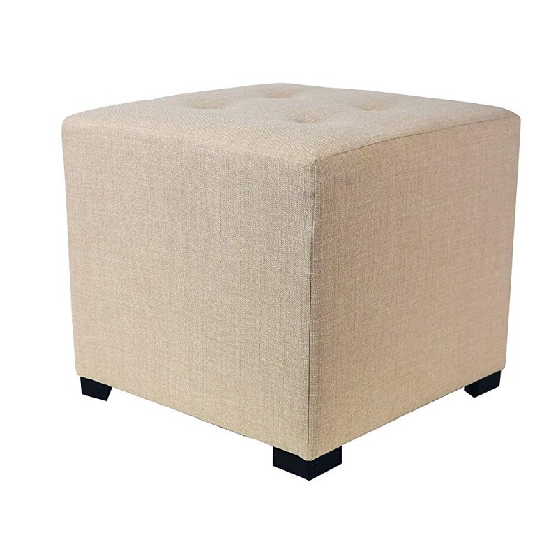 Square 4 Button Tufted Upholstered Ottoman