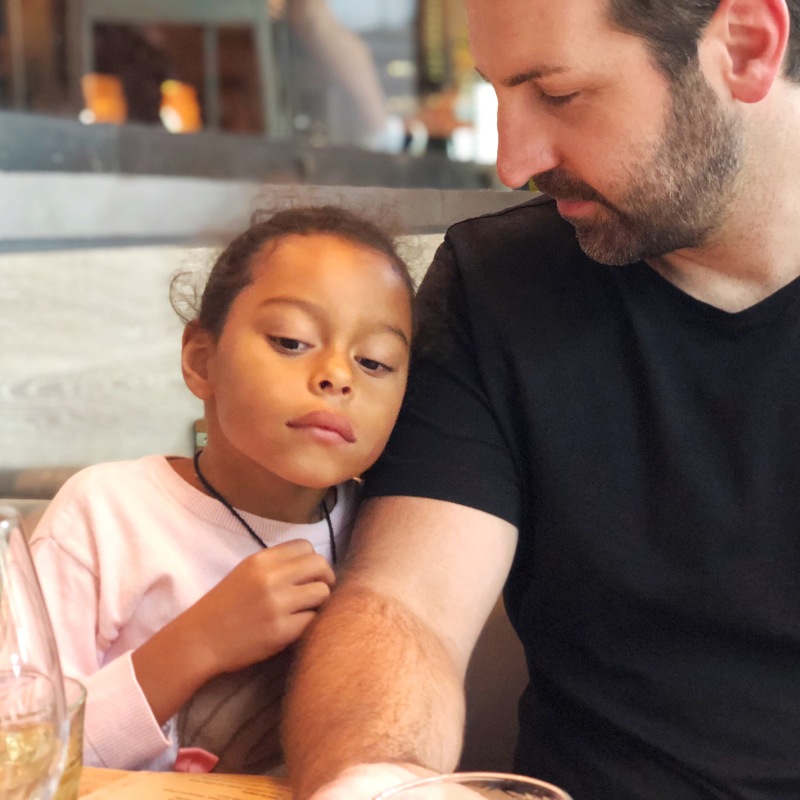 Adalaide with her father Josh Kelley