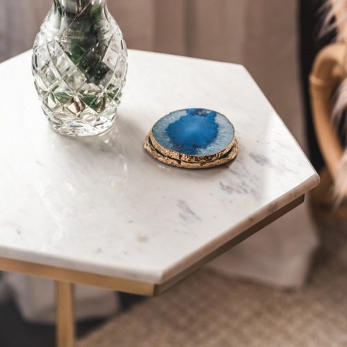Marble And Gold Margaux Laptop Table